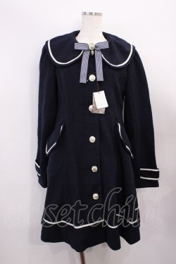 画像1: Amavel / ストライプリボンコート Free ネイビー H-26-01-23-1027-CA-CO-NS-ZH