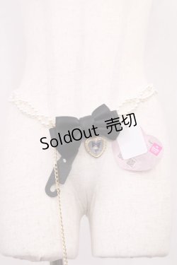 画像1: m petit by misako / AMパールチェーンベルト/クロミ  ブラック H-26-01-23-1028-LO-ZA-NS-ZH