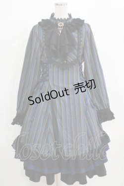 画像1: Miss Point（海外ロリータブランド） / Point Manor長袖ワンピース XXL ネイビー H-26-01-23-006-EL-OP-NS-ZH