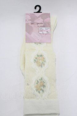 画像1: m petit by misako / ECAMOVKバラレースソックス  アイボリー H-26-01-23-063-LO-ZA-NS-ZH