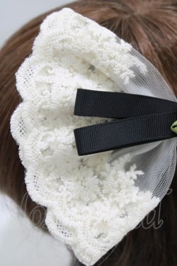 画像2: m petit by misako / リボンバレッタ  生成り H-26-01-23-071-LO-AC-NS-ZH