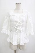 metamorphose / スクエアあきフリルブラウス（5分袖） サイズ1 オフ H-26-01-23-080-ME-BL-NS-ZH