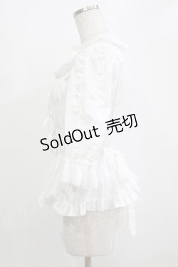 画像2: metamorphose / スクエアあきフリルブラウス（5分袖） サイズ1 オフ H-26-01-23-080-ME-BL-NS-ZH