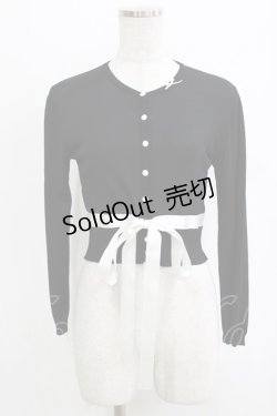 画像1: JESUS DIAMANTE / リボンカーディガン Free ブラック H-26-01-23-081-JE-TO-NS-ZH