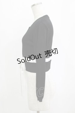 画像2: JESUS DIAMANTE / リボンカーディガン Free ブラック H-26-01-23-081-JE-TO-NS-ZH