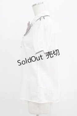 画像2: Amavel / Romantique Emblemチェックリボン&ネクタイブラウス Free オフ/パープル H-26-01-23-082-CA-BL-NS-ZH