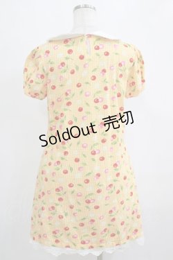 画像3: Heart E / ギンガムチェリーワンピース Free イエロー H-26-01-23-083-LO-OP-NS-ZH