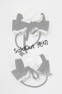 画像1: BABY,THE STARS SHINE BRIGHT / バラコサージュゴムリボン  ブラック H-26-01-23-085-BA-AC-NS-ZH