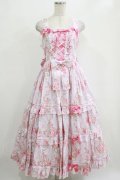 metamorphose / シャーロットロングティアードジャンパースカート サイズ1 ピンク H-26-01-23-009-ME-OP-NS-ZH