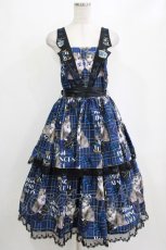 画像1: Royal Princess Alice / PUNK CATジャンパースカート（ロング丈） Free ブルー H-26-01-23-010-LO-OP-NS-ZH (1)