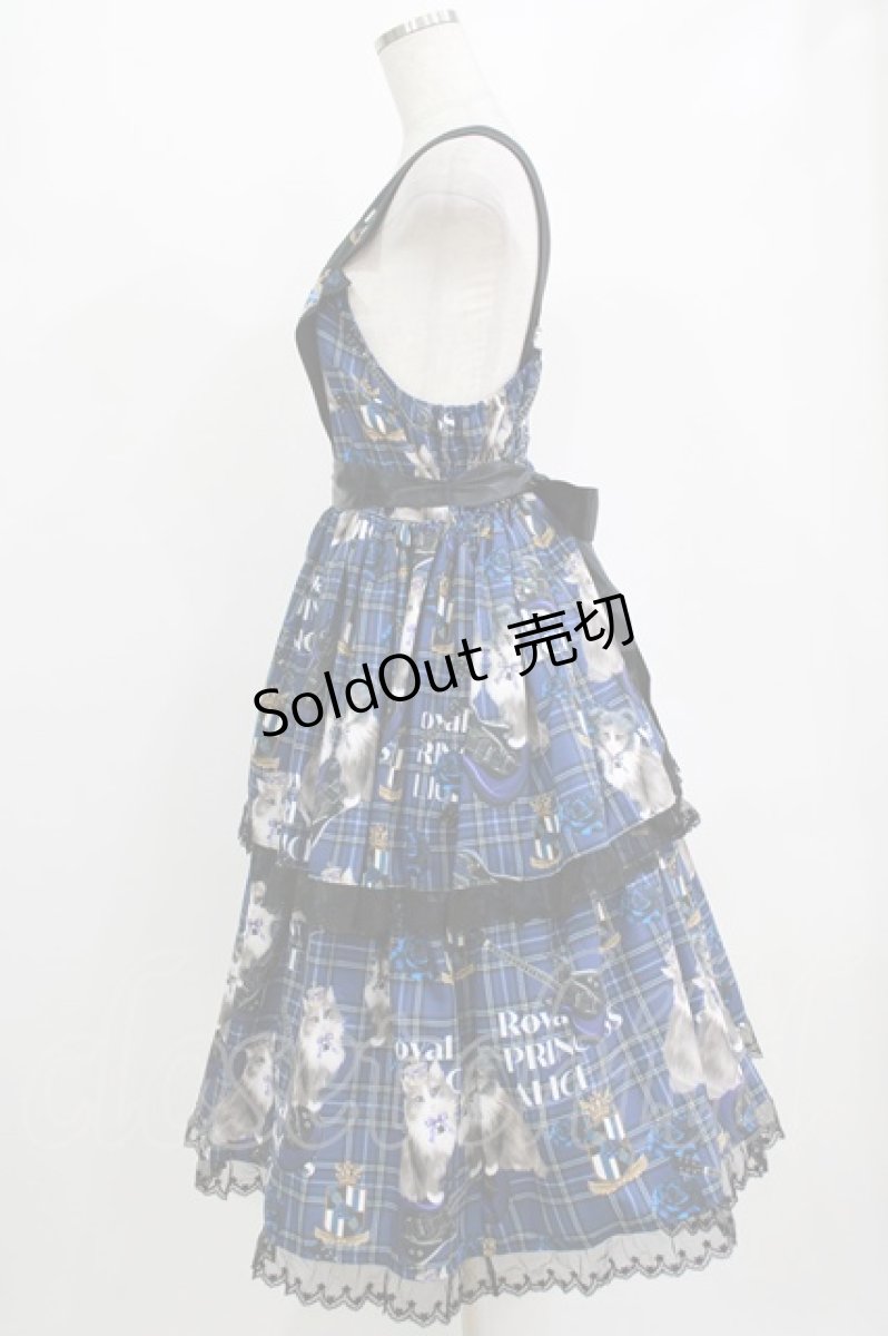 画像2: Royal Princess Alice / PUNK CATジャンパースカート（ロング丈） Free ブルー H-26-01-23-010-LO-OP-NS-ZH (2)