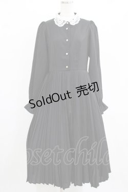 画像1: m petit by misako / AM*レースエリプリーツワンピース L ブラック H-26-01-23-014-LO-OP-NS-ZH