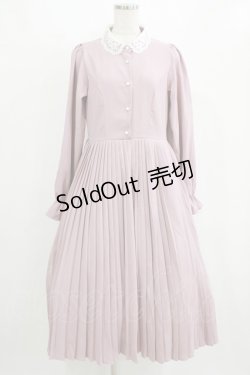 画像1: m petit by misako / AM*レースエリプリーツワンピース L ピンク H-26-01-23-015-LO-OP-NS-ZH