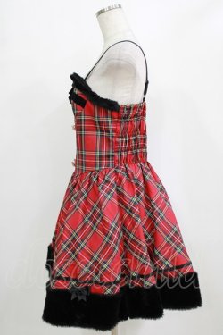 画像2: To Alice / ブラックキャットチェックジャンパースカート L レッド H-26-01-23-017-LO-OP-NS-ZH