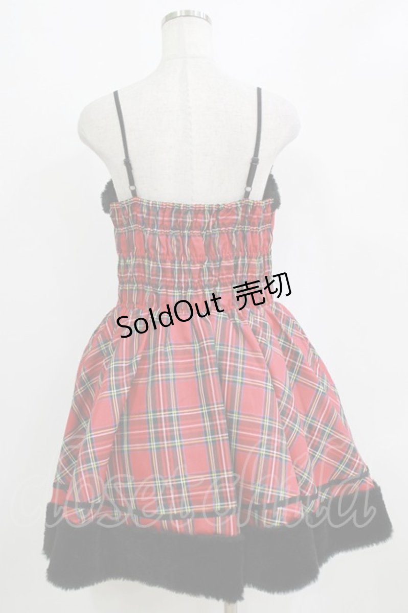 画像3: To Alice / ブラックキャットチェックジャンパースカート L レッド H-26-01-23-017-LO-OP-NS-ZH (3)