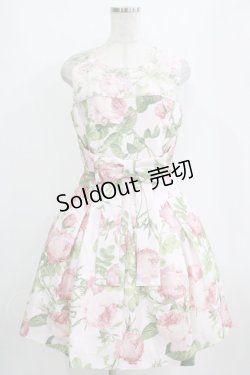 画像1: JESUS DIAMANTE / ロマンスドールワンピース 42 メリーベルローズ柄ピンク H-26-01-23-019-JE-OP-NS-ZH