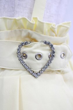 画像4: DearMyLove / 推し色サイドキラキラハートバックルサス付きスカート 3L イエロー H-26-01-23-025-EL-SK-NS-ZH