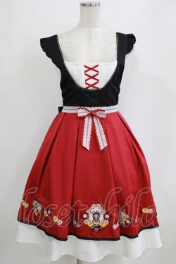 画像1: Amavel / お花畑のマトリョーシカジャンパースカート Free レッド H-26-01-23-026-CA-OP-NS-ZH