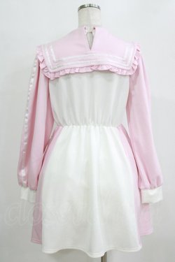 画像3: Ank Rouge / ジャージセーラーワンピース M オフ/ピンク H-26-01-24-023-CA-OP-NS-ZH