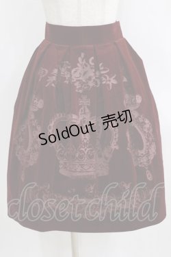 画像1: Victorian maiden / 王冠プリントスカート Free ボルドー H-26-01-24-030-CL-SK-NS-ZH