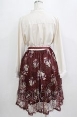 画像3: axes femme / マーガレット柄ハイネックワンピース M ワイン H-26-01-24-033-AX-OP-NS-ZH (3)