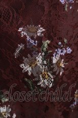 画像4: axes femme / マーガレット柄ハイネックワンピース M ワイン H-26-01-24-033-AX-OP-NS-ZH (4)