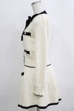 画像2: Ank Rouge / バイカラーリボンタイニット+スカート M オフ H-26-01-24-035-CA-OP-NS-ZH