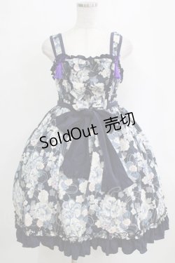 画像1: metamorphose / 和柄コサージュ付ジャンパースカート Free ネイビー H-26-01-24-004-ME-OP-NS-ZH