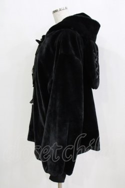 画像2: Ank Rouge / リボンうさみみファーコート M ブラック H-26-01-24-038-CA-CO-NS-ZH