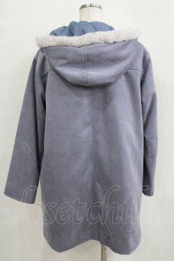 画像3: axes femme / フード付スエードロングコート M ブルー H-26-01-24-039-AX-CO-NS-ZH