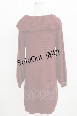 画像3: axes femme / Ｗ編み上げニットチュニック Free ワイン H-26-01-24-044-AX-OP-NS-ZH