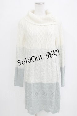 画像1: axes femme / グラデーションニットワンピース M グリーン H-26-01-24-045-AX-OP-NS-ZH