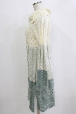 画像2: axes femme / グラデーションニットワンピース M グリーン H-26-01-24-045-AX-OP-NS-ZH