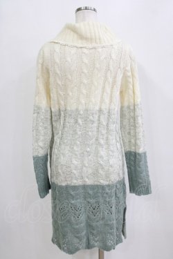 画像3: axes femme / グラデーションニットワンピース M グリーン H-26-01-24-045-AX-OP-NS-ZH