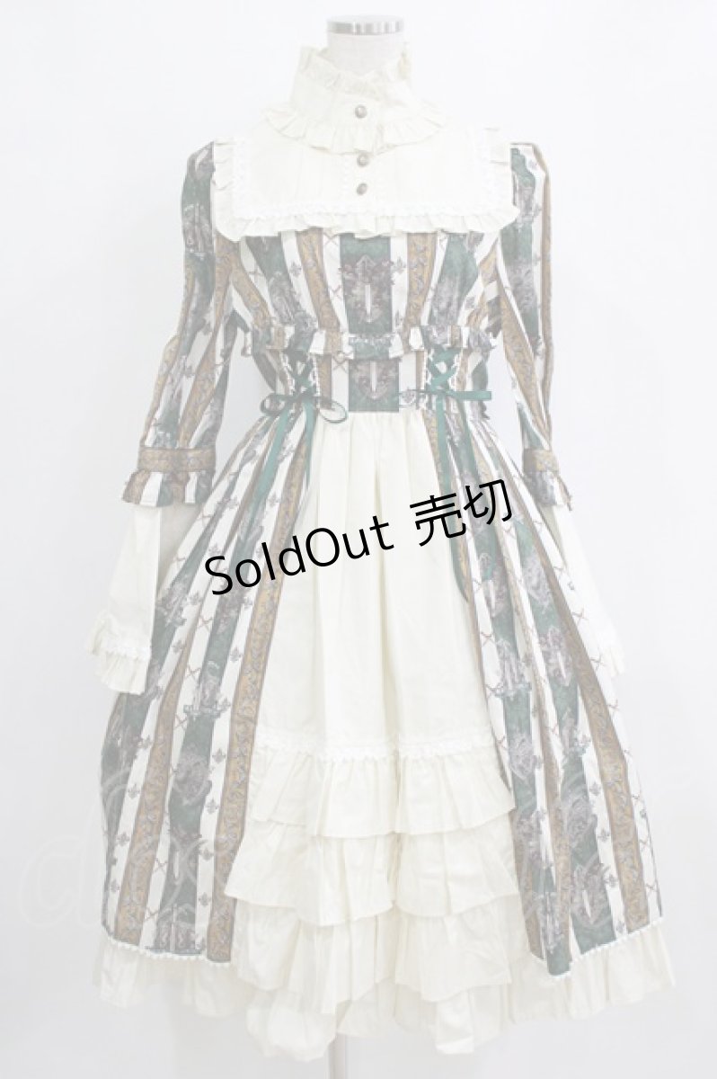 画像1: ALICE and the PIRATES / St.Lily Wolf〜狼騎士と百合の誓い〜柄ワンピース Free グリーン H-26-01-24-005-PA-OP-NS-ZH (1)