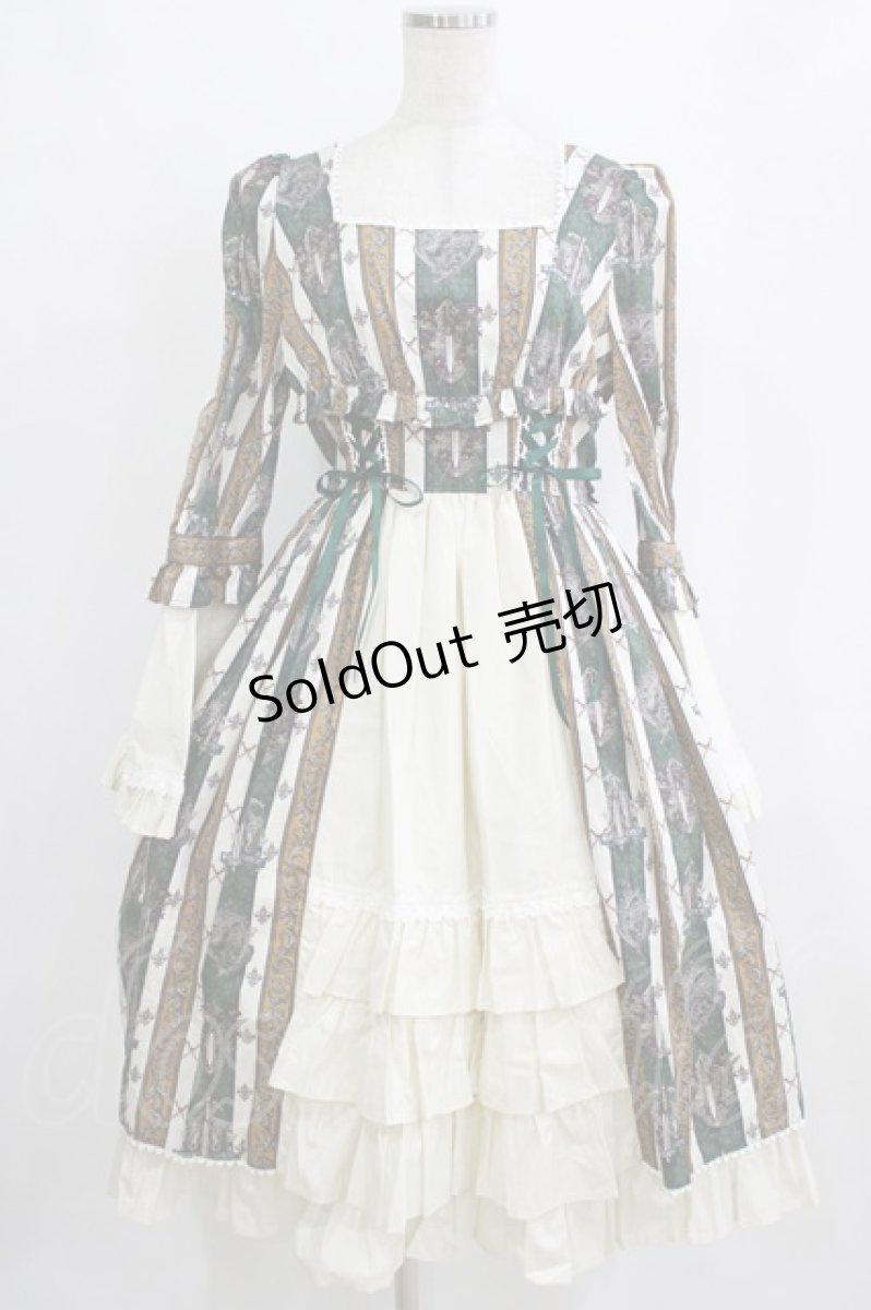 画像2: ALICE and the PIRATES / St.Lily Wolf〜狼騎士と百合の誓い〜柄ワンピース Free グリーン H-26-01-24-005-PA-OP-NS-ZH (2)