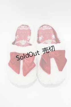 画像1: m petit by misako / AMRSバラリボン 23〜25cm オフ/レッド H-26-01-24-061-LO-ZA-NS-ZH