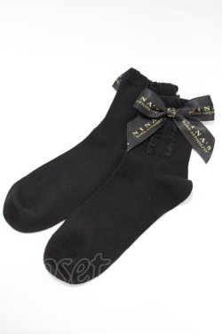 画像1: m petit by misako / NINA’S/クルーソックス  ブラック H-26-01-24-073-LO-ZA-NS-ZH