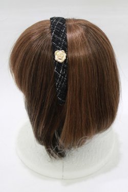 画像2: m petit by misako / NINA'S/ツイードカチューシャ  ブラック H-26-01-24-075-LO-AC-NS-ZH