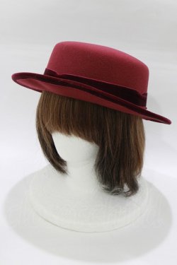 画像1: m petit by misako / NINA'S/カンカン帽  ワイン H-26-01-24-077-LO-AC-NS-ZH