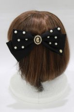 画像2: m petit by misako / AM NIPLバレッタ  ブラック H-26-01-24-085-LO-AC-NS-ZH (2)