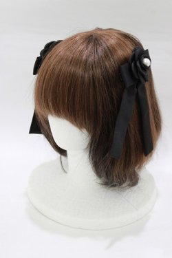 画像1: m petit by misako / NINA'S/パールモチーフヘアクリップ2点セット  ブラック H-26-01-24-086-LO-AC-NS-ZH