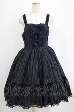 画像1: metamorphose / レジメンタルストライプジャンパースカート Free グリーン H-26-01-24-008-ME-OP-NS-ZH