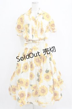 画像1: INGEBORG / ひまわりプリントワンピース Free アイボリー H-26-01-24-011-LO-OP-NS-ZH