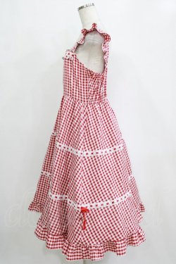 画像2: Cherirulu Chocola / ギンガムチェックジャンパースカート L レッド H-26-01-24-013-GO-OP-NS-ZH