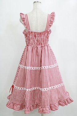 画像3: Cherirulu Chocola / ギンガムチェックジャンパースカート L レッド H-26-01-24-013-GO-OP-NS-ZH