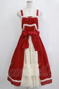 axes femme kawaii / ヴィンテージシフォンジャンパースカート M レッド H-26-01-24-015-AX-OP-NS-ZH