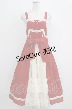 画像1: axes femme kawaii / ヴィンテージシフォンジャンパースカート M レッド H-26-01-24-015-AX-OP-NS-ZH