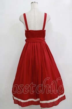 画像3: axes femme kawaii / ヴィンテージシフォンジャンパースカート M レッド H-26-01-24-015-AX-OP-NS-ZH