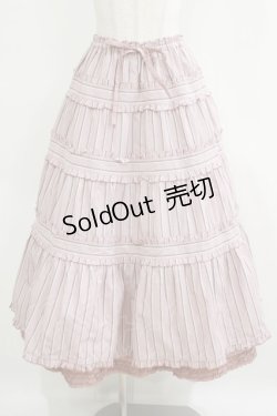 画像1: PINK HOUSE / ストライプフリルスカート Free ピンク H-26-01-24-019-LO-SK-NS-ZH